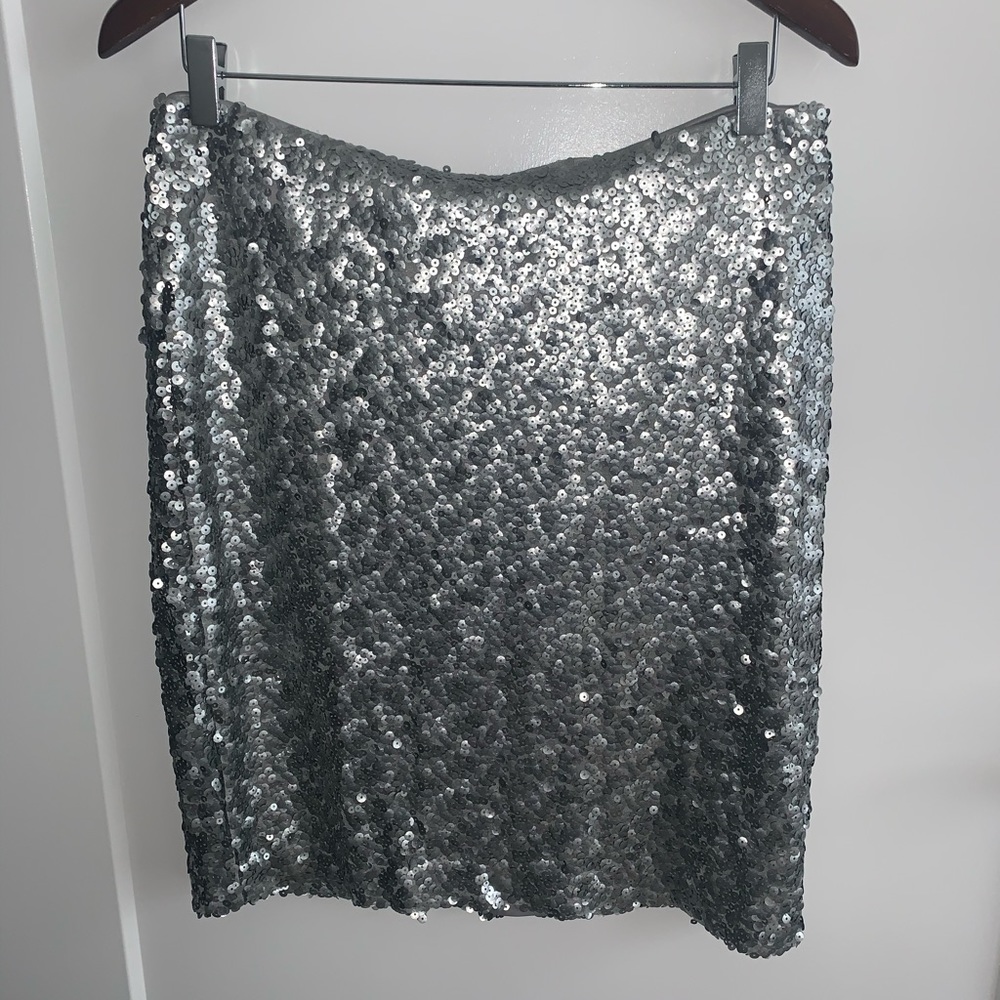 metallic sequin skirt